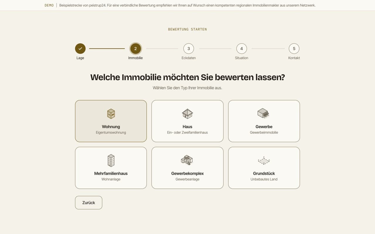 Screenshot: Immobilienbewertung (Ansicht 3)