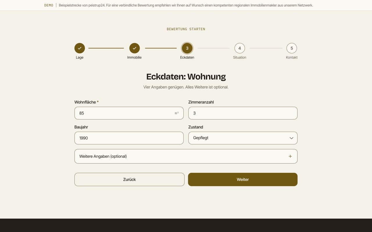 Screenshot: Immobilienbewertung (Ansicht 4)