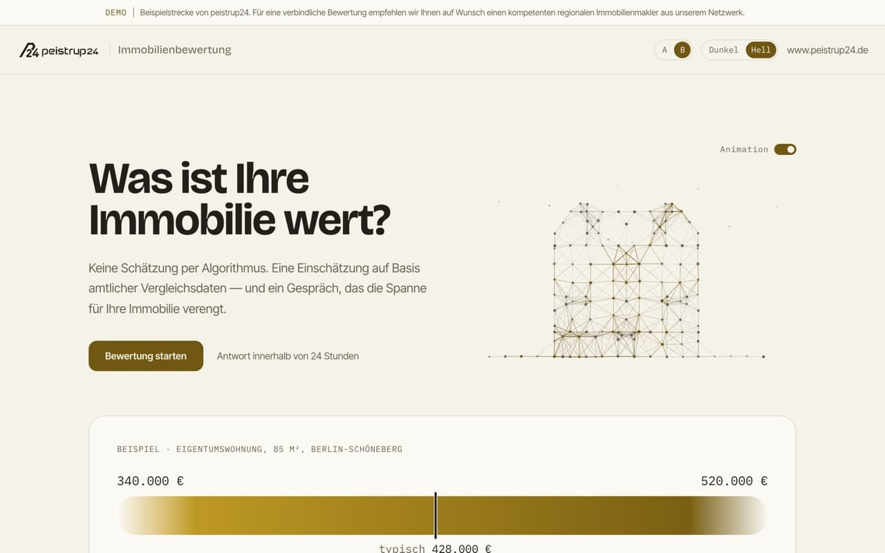 Screenshot: Immobilienbewertung (Ansicht 1)