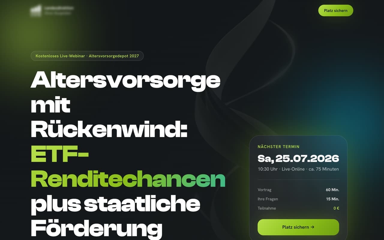 Screenshot: Altersvorsorge-Webinar