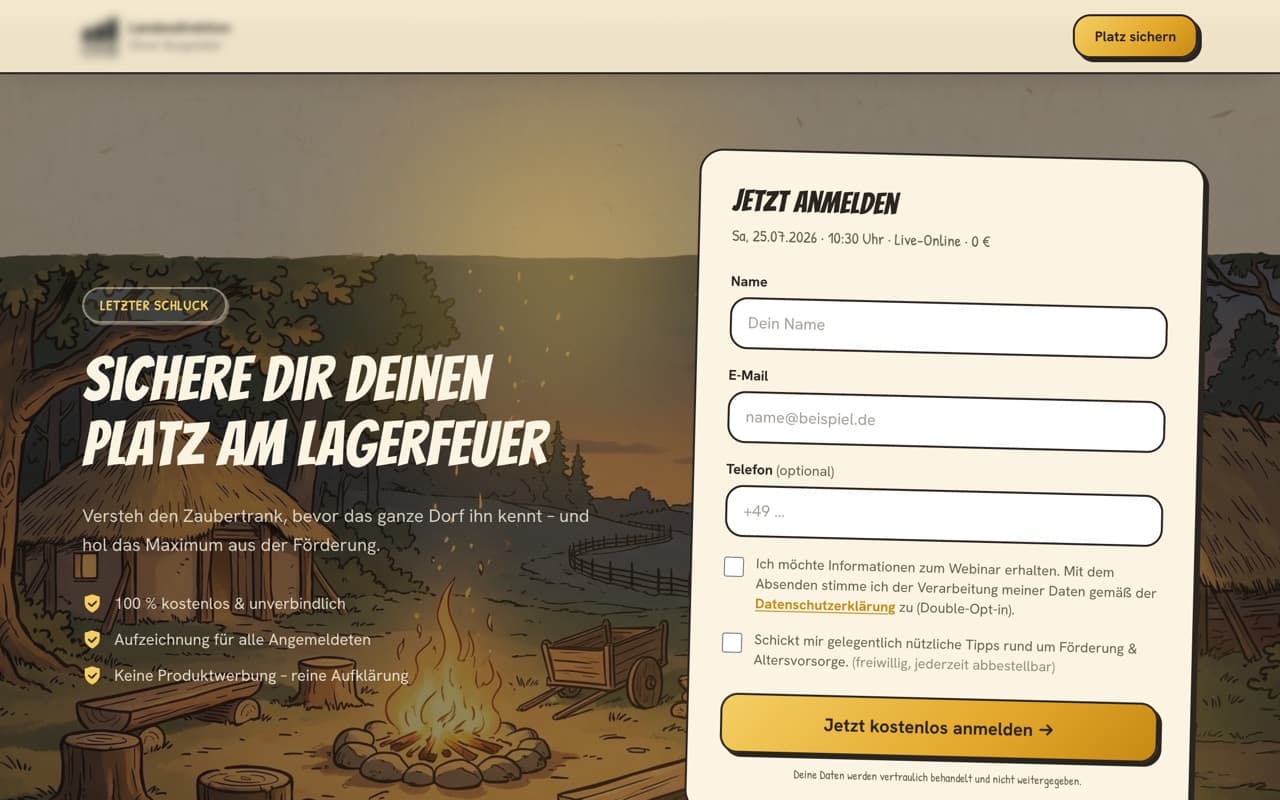 Screenshot: Zaubertrank-Kampagne (Ansicht 5)